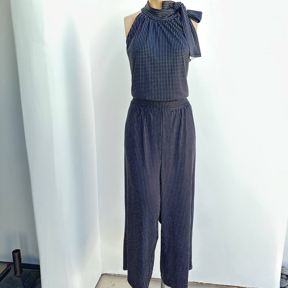 Michael Kors Black and Silver Evening Jumpsuit Size XL Special Occasion